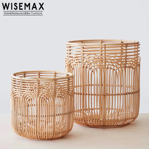 WISEMAX FURNITURE moderno naturale ecologico Indonesia Rattan <span class=keywords><strong>Design</strong></span> cestino portaoggetti <span class=keywords><strong>cesto</strong></span> portabiancheria in tessuto - Product Image 3