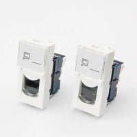 Connecteur Keystone RJ45 sans outil Cat6 UTP type Legrand France, plaque frontale sans outil type Legrand France, port unique 45*22.5mm