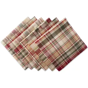 Custom Plaid Organic Cotton Christmas Kitchen Tea Towel Sublimation Table Cloth Set