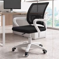 Chaise de bureau exécutive classique en tissu, ergonomique, pivotante à 360°, réglable en hauteur, avec roulettes et support lombaire