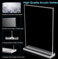 Support de menu en acrylique double face A4/A5/A6, présentoir de table transparent pour restaurant, support pour photos et enseignes