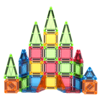 SET MAINAN MAGNETIK Ubin Pelangi Transparan, Mainan Edukasi Konstruksi STEM untuk Anak Usia 3+