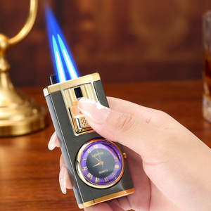 Encendedor de Antorcha de Doble Llama, Estilo Americano, Recargable, Resistente al Viento, de Butano, Regalo Empresarial - Product Image 1