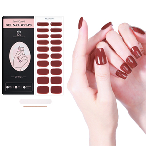 Adesivi per unghie in Gel lucidante a tinta unita Patch strisce Semi curate senza lampada UV acquista <span class=keywords><strong>Online</strong></span> - Product Image 2