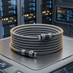 Кабель USB-C премиум-класса, усиленный, плетеный, для систем аэрокосмической связи, 3 м, серый - Product Image 2