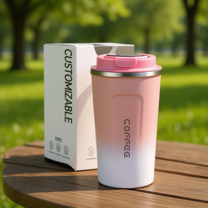 Hipdeer Stainless Steel Tumbler 510ml Vacuum <b>Insulated</b> for Travel Cup with Handle and Lid Customizable Color Outdoor Use - Product Image 2