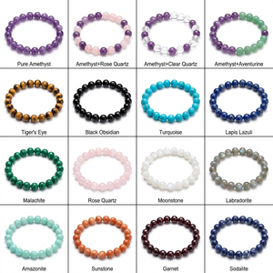 Pulsera de Ágata Natural del Golfo Pérsico con Cuentas de 6, 8 y 10 mm, Joyería de Piedra Bandaada, Cristal Curativo, Personalizable OEM, Unisex - Product Image 3
