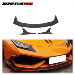 Per runway Huracan LP600 L610 splitter per labbro paraurti anteriore in carbonio forgiato 3 pezzi