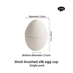 High-<b>End</b> Ceramic Steamed Egg Cup Creative Egg-Shaped Bowl with Small Line Pattern Healthy Restaurant & Hotel Commercial Use - Product Image 6
