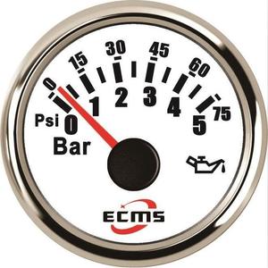 Manómetro de Presión de Aceite de 52 mm y 316L, Rango de 0-5 y 0-10 Bares, para Modificación de Yates, Barcos, Vehículos Recreativos y Automóviles - Product Image 1