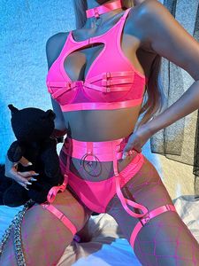 Nouveauté 2025 Ensemble de lingerie sexy de style français : Ensemble soutien-gorge et culotte en résille à découpes et à lacets - Product Image 6