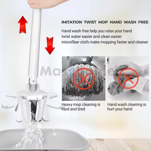 Masthome Mới Được Thiết Kế Sàn Cứng Ma Thuật Lau 360 Đầu Làm Sạch Sợi Nhỏ Lau Pad Xoắn Phẳng Lau - Product Image 6