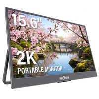 Monitor Portátil de 15.6 Pulgadas 2K QHD, Ángulo de Visión de 178°, Relación de Contraste de 1000:1, para Trabajo Remoto y Estudio