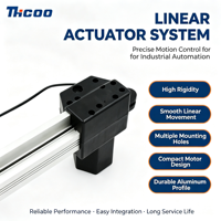 Actionneur linéaire à moteur CC THCOO avec rail de guidage en aluminium, couple de 4000 N pour l'automatisation industrielle et les équipements OEM