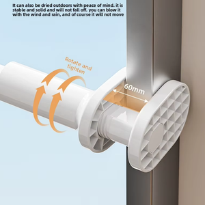 Cintre de voyage rétractable tendance sans perçage en plastique ABS, séchoir à linge avec clip <span class=keywords><strong>fixe</strong></span> et 5 trous de suspension coupe-vent - Product Image 3