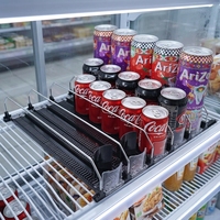 Poussoir de rayon à ressort double pour boissons gazeuses, distributeur automatique de boissons, organisateur de bouteilles pour réfrigérateur