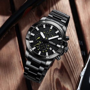 Montre chronographe à quartz pour homme OEM ODM avec affichage du calendrier, bracelet en acier inoxydable, étanche, lumineuse, sport, affaires - Product Image 6