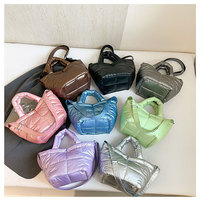 Bolsos Personalizados Brillantes, Bolso Tipo Satchel para Mujer, Bolso Cruzado Acolchado, Bolsos Casuales, Mini Bolso Puffer para Chicas