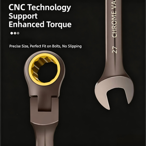 Llave de Trinquete de 72 Dientes, Acero al Cromo Vanadio, Apertura Hexagonal Métrica, Grado Industrial, Superficie Pulida - Product Image 3