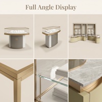 Vitrine de luxe moderne pour bijouterie en or avec éclairage LED et vitrine en verre trempé pour la vente au détail