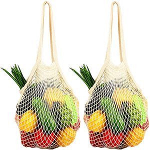 Sac de courses en filet de coton écologique, vente chaude 2022, sac à provisions en filet pour fruits et légumes - Product Image 3