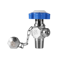 Vanne manuelle DIN 13 de l'Industrie allemande, taille de port G 5/8" INT, en acier inoxydable 316L, à déconnexion rapide pour gaz oxyde nitreux