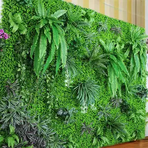 Varios diseños al por mayor 40*60cm planta de simulación Artificial TPE hierba verde al aire libre para pared jardín hogar paisaje Decoración