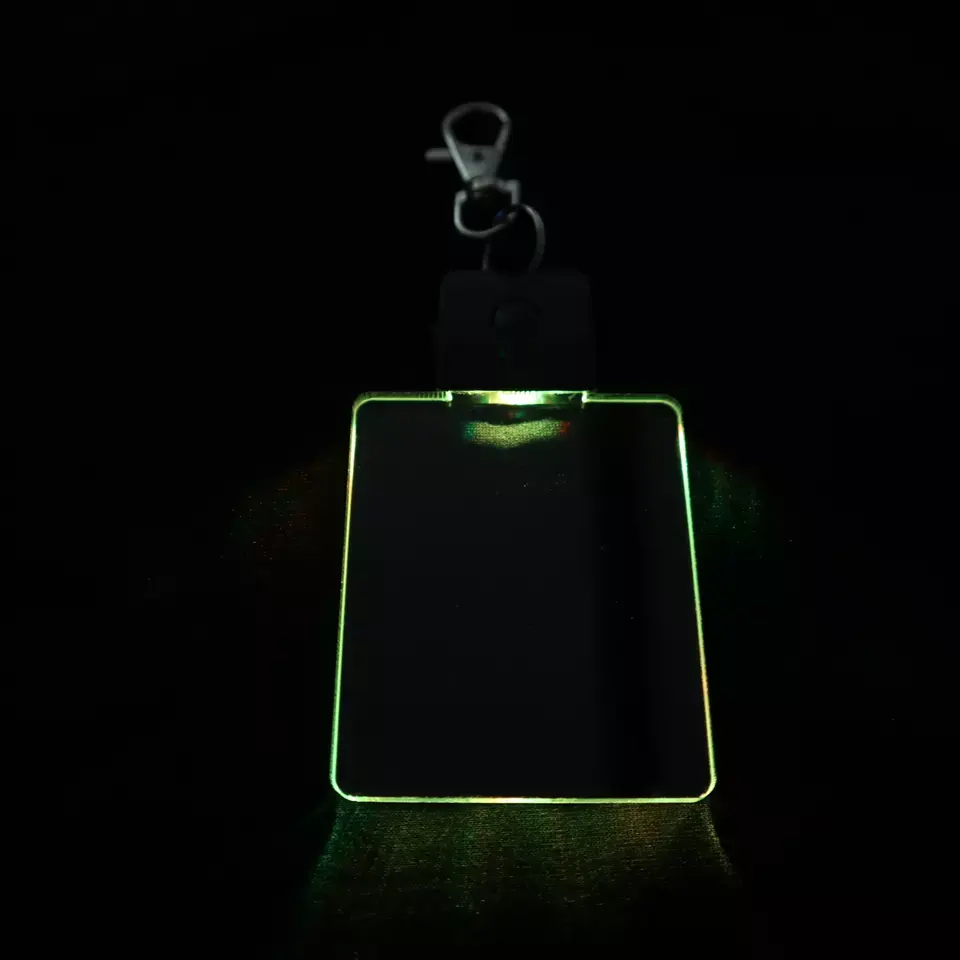 Gantungan kunci led Mini diy, gantungan kunci akrilik ilusi 3d, Gantungan Kunci kristal berkedip warna-warni RGB, gantungan kunci dengan akrilik kosong
