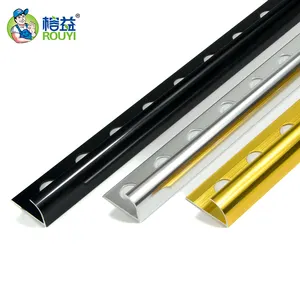 Foshan Fábrica Decoração 8mm 10mm 12mm 20mm Alumínio Cromado L Em Forma De Tile Edge Proteção Guarnição