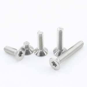 Parafuso de cabeça torx CSK de aço carbono folheado a níquel M2 M2.5 M3 M4 M5 100 pçs/saco métrico seis parafusos de cabeça plana - Product Image 4