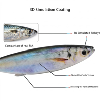 Leurre souple biomimétique en PVC pour la pêche en mer, simulation de maquereau imprimée en 3D, 15cm/33g