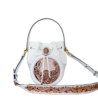 Sacs à main pour femmes en cuir véritable luxueux, à la mode, sculptés à la main, avec logo personnalisé, motif floral d'été, fermeture à lacets