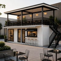 Maison conteneur modifiée en acier préfabriqué, maison modulaire, café-restaurant 20ft 40ft avec balcon