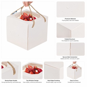 Boîte d'emballage alimentaire portable et recyclable, résistante à l'huile, avec motif de dessin animé mignon, certifiée CE, pour gâteaux et desserts - Product Image 3