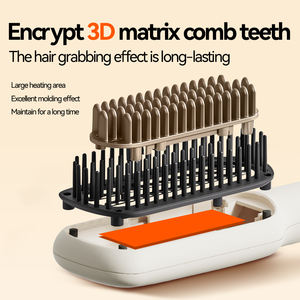 2 in 1 Hair Straightener <b>Brush</b> and Curler - Professional Hair Styling Tool for Smooth, Straight or <b>Curly</b> Hair - Product Image 5