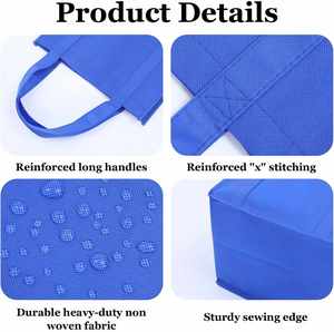 Sacs de courses réutilisables personnalisés avec logo, sacs de plage, sacs de courses en gros, sacs fourre-tout pliables et lavables, grand sac fourre-tout - Product Image 3