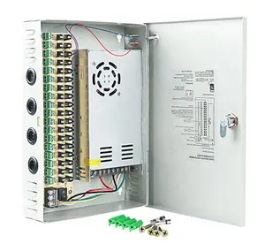 Boîtier d'alimentation de surveillance 18 canaux d'entrée 100v/240v sélectionnés par interrupteur 12v alimentation 480W 40A boîtier de vidéosurveillance