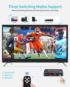 محول HDMI من SYONG بـ 5 مداخل ومخرج واحد بدقة 4K وتردد 60 هرتز مع تقنية HDR، محول HDMI 2.0 بـ 5 منافذ مع جهاز تحكم عن بعد بالأشعة تحت الحمراء لمشغل <span class=keywords><strong>DVD</strong></span> والكمبيوتر المحمول وجهاز العرض والتلفزيون - Product Image 4