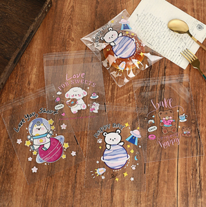 Bread <b>Transparent</b> Packaging <b>Bags</b> Candy Biscuit Luxury Plastic Gummy Biscuit Packaging <b>Bag</b> 15*18+3cm - Product Image 1