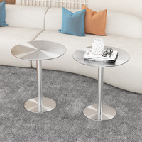 Table basse multifonctionnelle moderne et minimaliste en acier inoxydable pour bar, salon de thé, pâtisserie - Table carrée