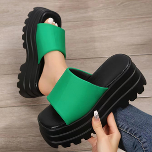 Sandales compensées à plateforme pour femmes, à semelle épaisse, à bout ouvert, nouvelle collection été, modèle export - Product Image 1