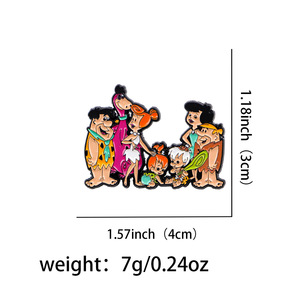 Penjualan Panas Seri TV Anime Amerika Populer The Flintstones Koleksi Lencana Logam Kartun Kerajinan Bros Pengaman Peniti Pakaian - Product Image 6