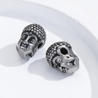 En Acier Inoxydable Antique Maitreya Bouddha Moine Tête Forme Entretoise Charme Perle Lâche Connecteurs Bijoux Pendentif Pour Bracelet Collier