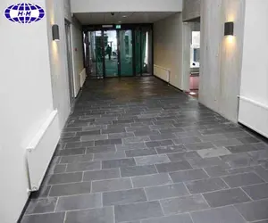 Honed finish cheap Chinese black slate floor tile