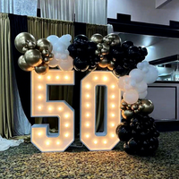 Chiffres géants lumineux LED blanc chaud en gros avec ampoules pour la décoration d'événements et de fêtes d'anniversaire