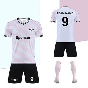ชุดฟุตบอลแบบสั่งทำคุณภาพสูงปี 2025 เสื้อเจอร์ซีย์ กางเกงแทรคสูท ระบายอากาศได้ดี น้ำหนักเบา ดีไซน์หรูหรา พร้อมลายพิมพ์แบบซับลิเมชั่น - Product Image 1