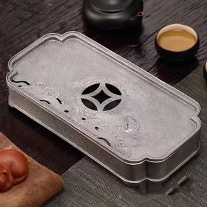 Sea Wave Antique Tin <b>Tea</b> Tray Irregular Shape Retro Design Kung Fu <b>Tea</b> <b>Set</b> Water Storage Teapot Mat - Product Image 4
