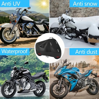 Housse de moto universelle noire, imperméable, anti-poussière, bandes réfléchissantes, trou de verrouillage, sangles de fixation pour stockage extérieur