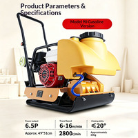 Compacteur à plaque vibrante KUNTAI TC-90 pour travaux de construction avec moteur Honda/Yamaha/Lifan pour asphalte et sol