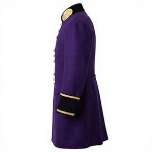 Vintage Men's Overcoat Woolen Frock Coat Embroidered Button Front Long Outerwear <b>for</b> Winter - Product Image 5